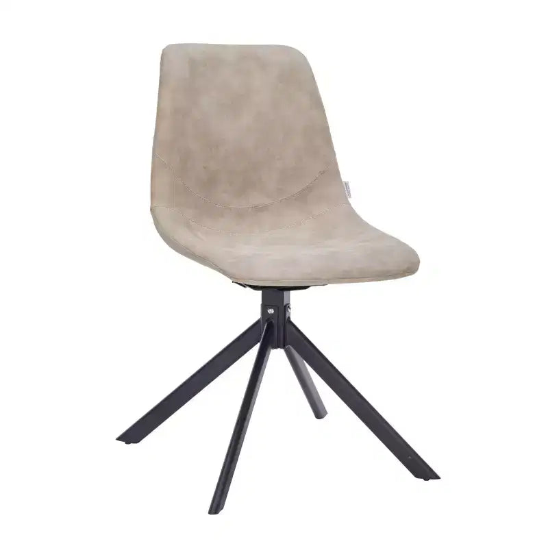 Sedia da pranzo girevole Markley Modern in pelle – Seduta imbottita con gambe in metallo