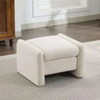 Chenille Velvet Oversized Comfort Ottoman for Bedroom & Living Room