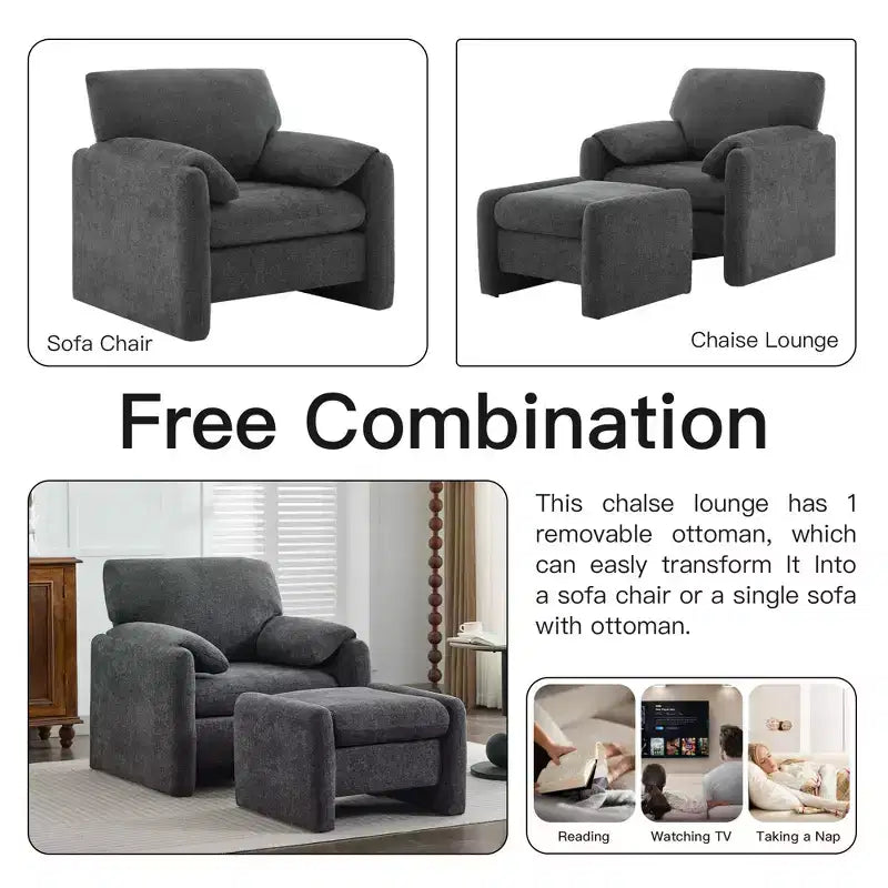 Pouf letto e soggiorno oversize in velluto ciniglia