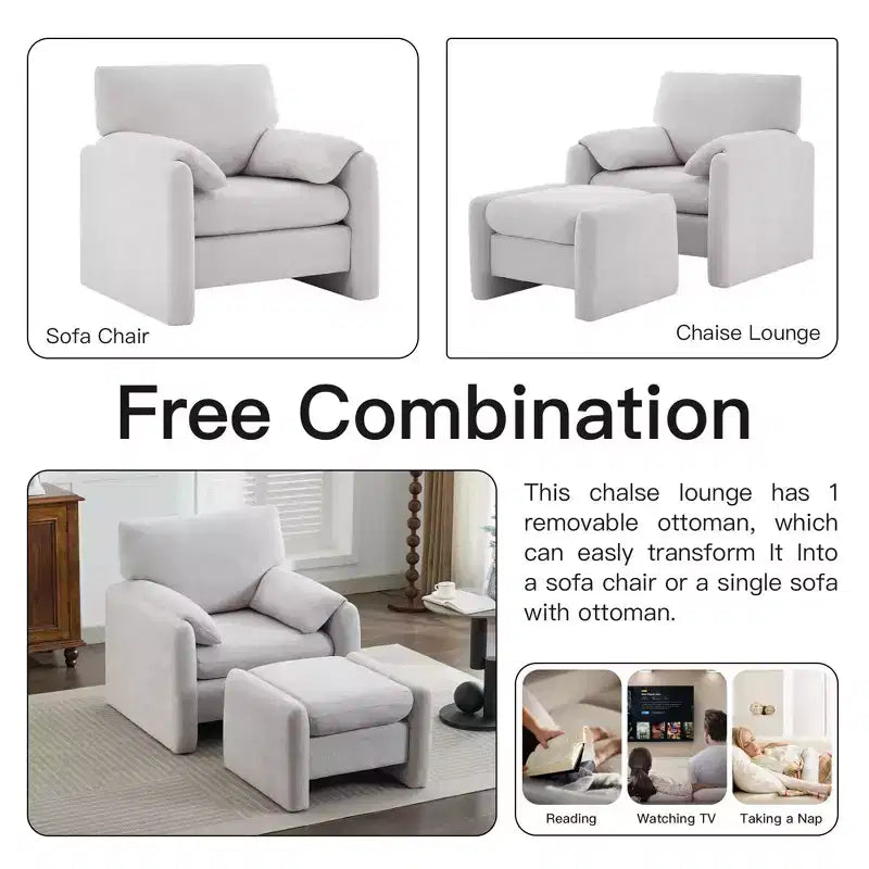 Pouf letto e soggiorno oversize in velluto ciniglia
