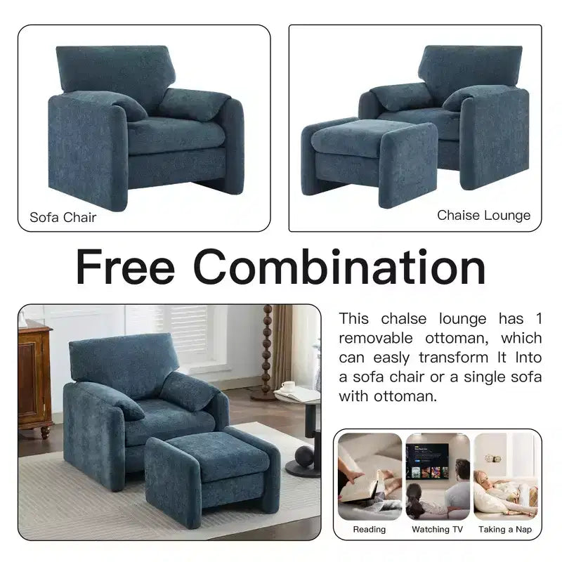Pouf letto e soggiorno oversize in velluto ciniglia