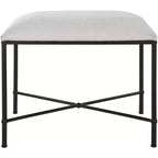 Avenham 61.0 cm White Fabric Small Bench – Modern Contemporary Accent