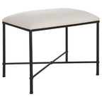Panca piccola Avenham 61,0 cm in tessuto bianco – Accento moderno contemporaneo