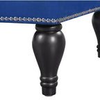 Divano Chaiselongue in Velluto da 147,3 cm – Bracciolo a Destra con Borchie e Gambe Solide
