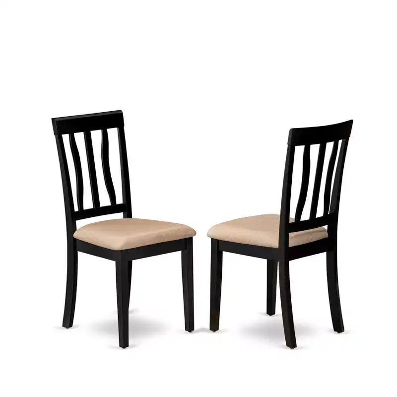 Artistic Solid Wood Dining Chair – Antique Style with Wooden Seat