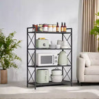 Ink Black 4-Tier Metal Storage Rack – Industrial Style Shelving Unit 32.0 × 80.0 × 112.5 cm
