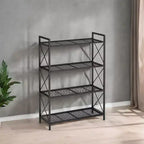 Scaffale in metallo a 4 ripiani nero inchiostro – Unità di scaffalatura in stile industriale 32.0 × 80.0 × 112.5 cm