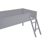 Letto a soppalco da gaming per materasso di circa 137 × 191 cm con scrivania integrata e illuminazione a LED, grigio