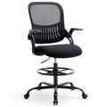 Counter Height Office Chair, Tall Design with Adjustable Foot Ring for Standing Desks