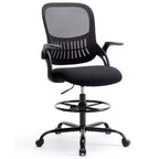 Counter Height Office Chair with Adjustable Foot Ring for Standing Desks