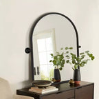 Specchio da Appendere in Ferro Nero Ad Angolo Retto Ad Arco 91x61x4cm