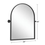 Specchio da Appendere in Ferro Nero Ad Angolo Retto Ad Arco 91x61x4cm