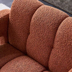 Poltrona accent imbottita ampia in Bouclé – Struttura in legno massello, schiuma ad alta densità