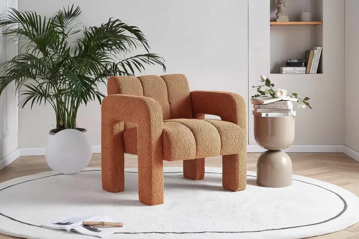 Vatros Wide Boucle Upholstered Accent Chair