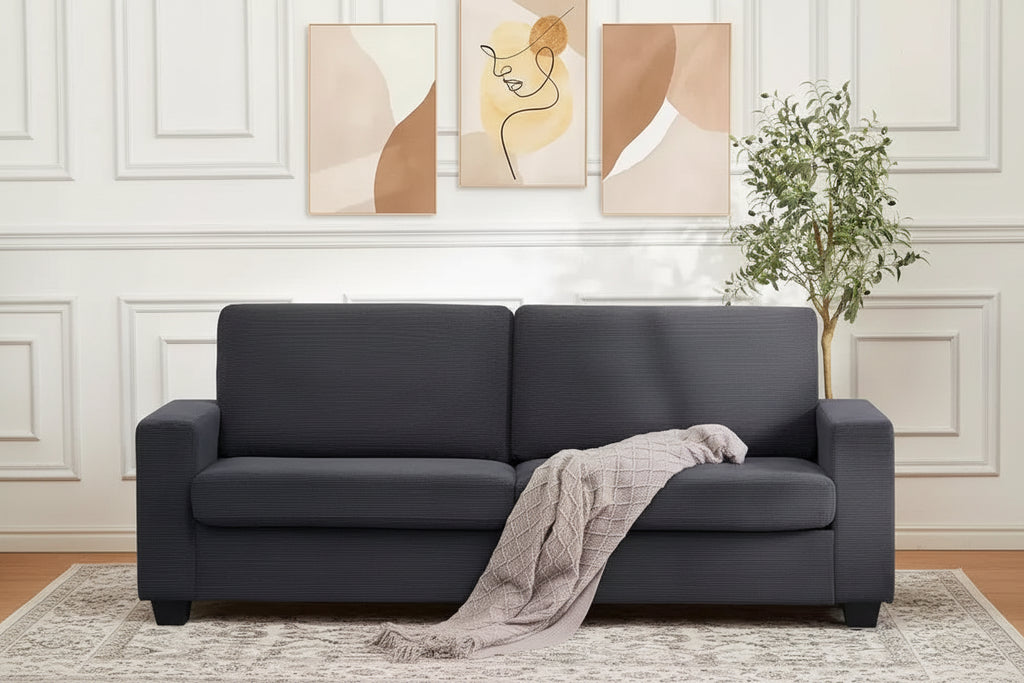 83 Inch Modern Gray Sofa, Oversized Deep Seat 2 Seat Couch with Wide Armrest and Plush Backrest, Comfy Cloud Couch for Living Room, Bedroom, Office