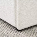 Letto imbottito Calvin Modern Boucle per materasso da circa 152 × 203 cm – Testiera in tessuto avorio