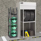 Portabottiglie per Refrigerante per 6 Bombole – Stoccaggio Bombole in Acciaio al Carbonio 32,5 × 33,0 × 119,7 cm