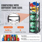 Portabottiglie per Refrigerante per 6 Bombole – Stoccaggio Bombole in Acciaio al Carbonio 32,5 × 33,0 × 119,7 cm