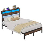 Struttura letto per materasso di circa 97 × 191 cm con luci LED, stazione di ricarica e testiera alta