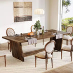 Tavolo da pranzo in legno da 70,9 pollici, tavolo da pranzo rettangolare in stile rustico per 6-8 persone con base solida