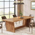 Tavolo da pranzo in legno da 70,9 pollici, tavolo da pranzo rettangolare in stile rustico per 6-8 persone con base solida