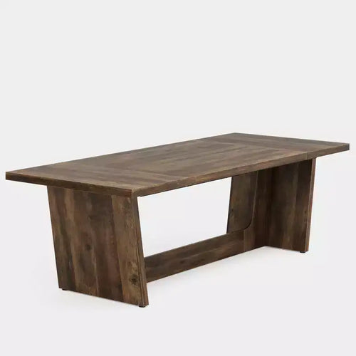70.9-Inch Wood Dining Room Table, Rectangular Farmhouse Dining Table for 6-8 People with Solid Pedestal