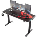 Gaming Standing Desk with RGB Lighting,165.1 cm (W) × 69.8 cm (D) x 73.7 cm - 123.2 cm H