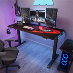 Scrivania da gioco regolabile in altezza con illuminazione RGB, 165,1 cm (L) × 69,8 cm (P) x 73,7 cm - 123,2 cm H