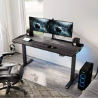 Scrivania da gioco regolabile in altezza con illuminazione RGB, 165,1 cm (L) × 69,8 cm (P) x 73,7 cm - 123,2 cm H