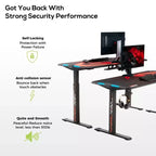 Scrivania da gioco regolabile in altezza con illuminazione RGB, 165,1 cm (L) × 69,8 cm (P) x 73,7 cm - 123,2 cm H