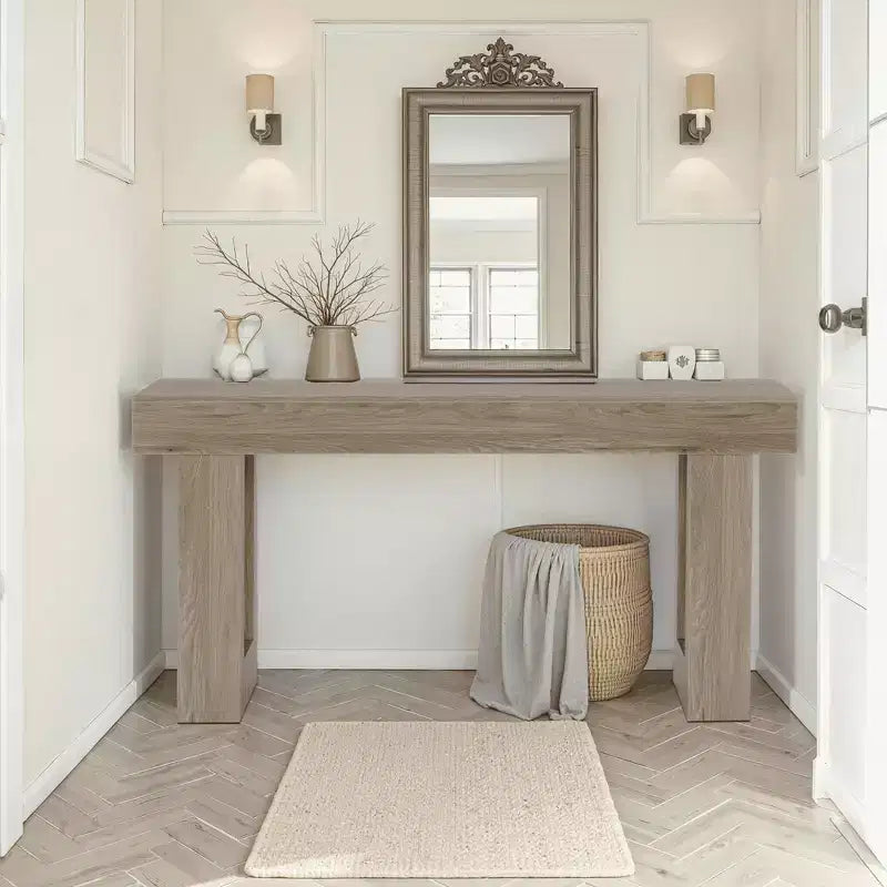 63’’ Rustic Country Style Wooden Sofa Table – Entryway Accent Console