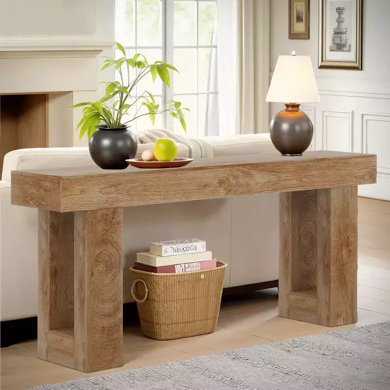 63’’ Rustic Country Style Wooden Sofa Table – Entryway Accent Console