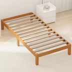 No-Spring Wooden Bed Frame with Sturdy Slats – Minimalist Design, Easy Assembly