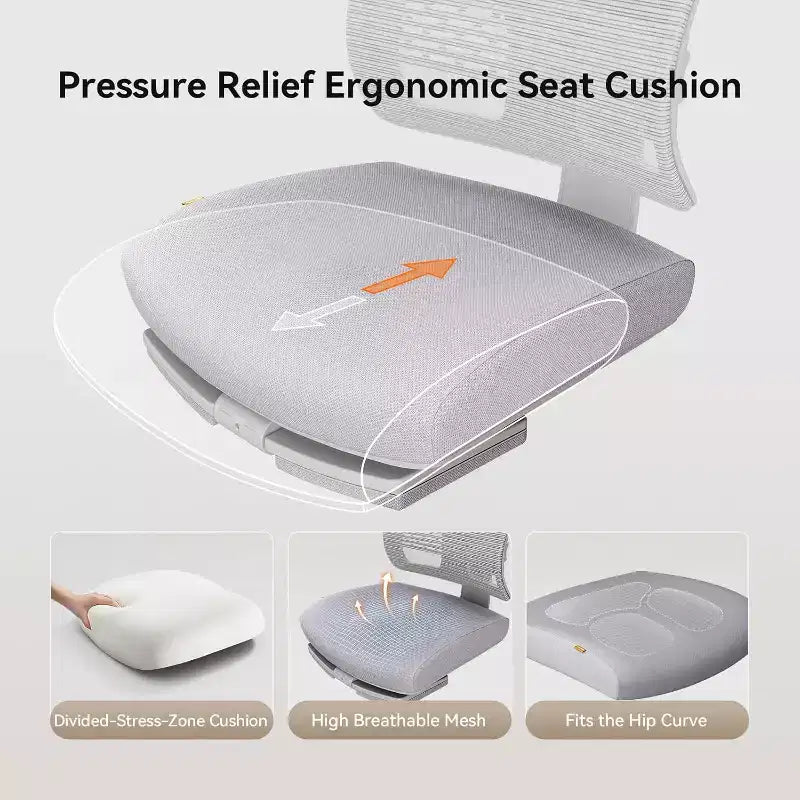 Sedia ergonomica da ufficio con poggiapiedi, braccioli 4D e schienale autoregolante