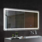 Specchio da parete con cornice in alluminio nero, dimensioni ca. 96,0 × 66,0 cm