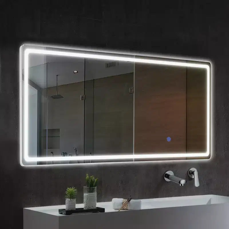 38x26 Rectangle Bathroom Mirror with Aluminum Alloy Frame, Wall Mounted Vanity Mirror for Bedroom Living Room Entryway, Black
