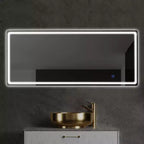 Specchio da parete con cornice in alluminio nero, dimensioni ca. 96,0 × 66,0 cm