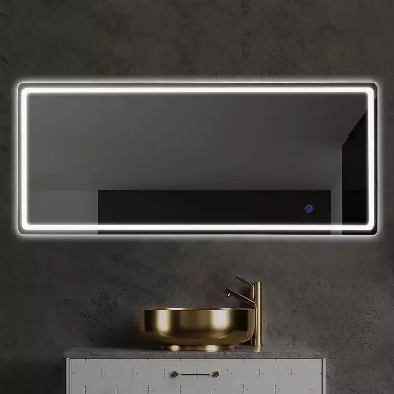 38x26 Rectangle Bathroom Mirror with Aluminum Alloy Frame, Wall Mounted Vanity Mirror for Bedroom Living Room Entryway, Black