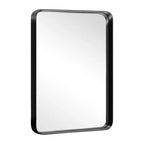 Specchio da parete con cornice in alluminio nero, dimensioni ca. 96,0 × 66,0 cm