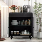 Mobiletto d'accento Art con 2 ante – Credenza/Buffet invecchiato con contenitore