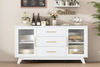 Coffer Bar Cabinet with 2 Fluted Glass Doors