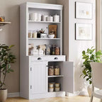 71 Tall Bookshelf and Bookcase with Drawer, Bookshelf with Door and 2 Drawers, Wood Bookshelves Storage Cabinets for Home, Office, Living Room