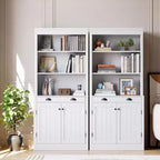 Libreria Alta 180cm con Cassetti, Scaffale con Anta e 2 Cassetti, Librerie in Legno per Casa, Ufficio, Soggiorno