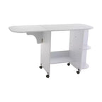 Expandable Rolling Sewing Table & Craft Station – Foldable White Design