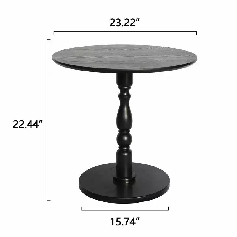 Tavolino d'appoggio rotondo nero da 58,4 cm – Tavolino piccolo per il soggiorno