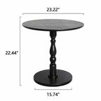 Tavolino d'appoggio rotondo nero da 58,4 cm – Tavolino piccolo per il soggiorno