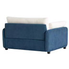 Poltrona singola in ciniglia oversize con seduta profonda e cuscini decorativi