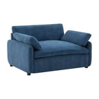 Poltrona singola in ciniglia oversize con seduta profonda e cuscini decorativi
