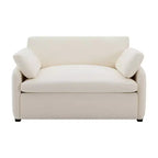 Poltrona singola in ciniglia oversize con seduta profonda e cuscini decorativi
