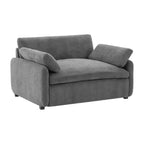 Poltrona singola in ciniglia oversize con seduta profonda e cuscini decorativi